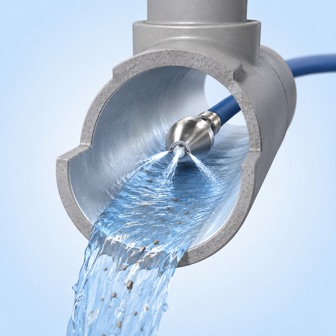 Illustration of water flowing through a cleared drain