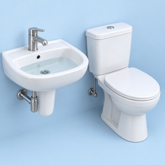 Illustration of a sink and toilet to check for a shared drain problem