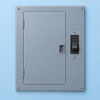 Illustration of an enclosed electrical disconnect panel