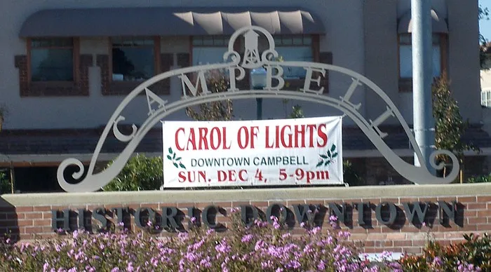 Downtown Campbell welcome sign in California