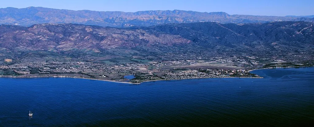 Goleta coastline and surrounding hills, California